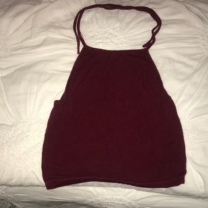 Red/ maroon halter crop top